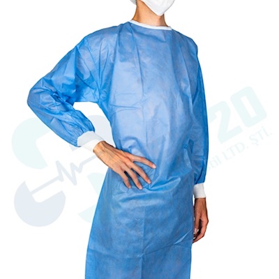 RİBANALI UZUN KOLLU Tek Kullanımlık Hasta Önlüğü (NONWOVEN) 